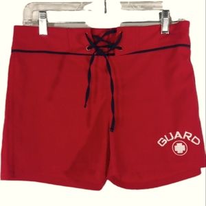 TYR Red String Tie Female Guard Shorts SZ XSmall